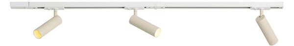 Sistema di illuminazione a binario moderno con 3 faretti bianco e beige monofase GU10 35mm - Iconic Jeana Luxe