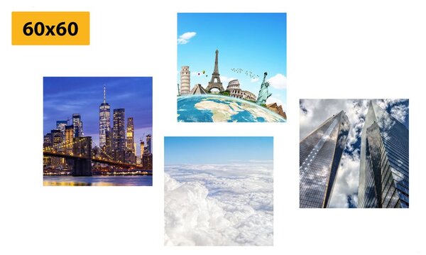 Set di quadri – Vista sui grattacieli di New York