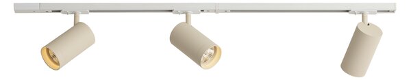 Sistema di illuminazione a binario moderno con 3 faretti bianco e beige 1 fase GU10 70mm - Iconic Jeana Luxe