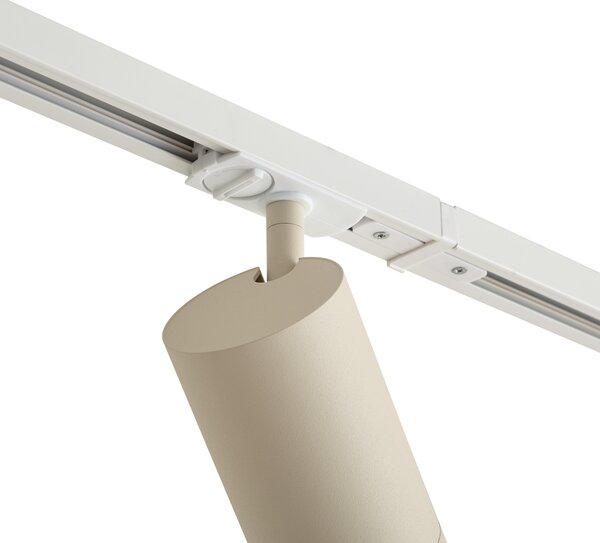 Sistema di illuminazione a binario moderno con 3 faretti bianco e beige 1 fase GU10 70mm - Iconic Jeana Luxe