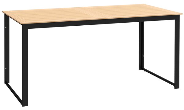 Outsunny Tavolo da giardino per 6 persone 160 x 80 cm Resistente alle intemperie Tavolo da balcone con piano a doghe, tavolo buffet outdoor Teak | Aosom Italy