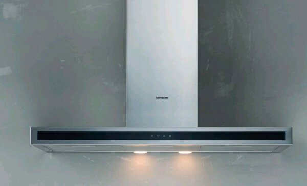 Silverline Cappa Cucina Filtrante a Parete Larghezza 90 cm Funzione Anticondensa colore Inox + Vetro Nero - 3173.9.733.03