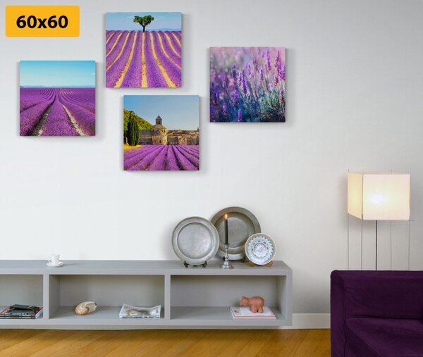 Set di quadri – Campo di lavanda