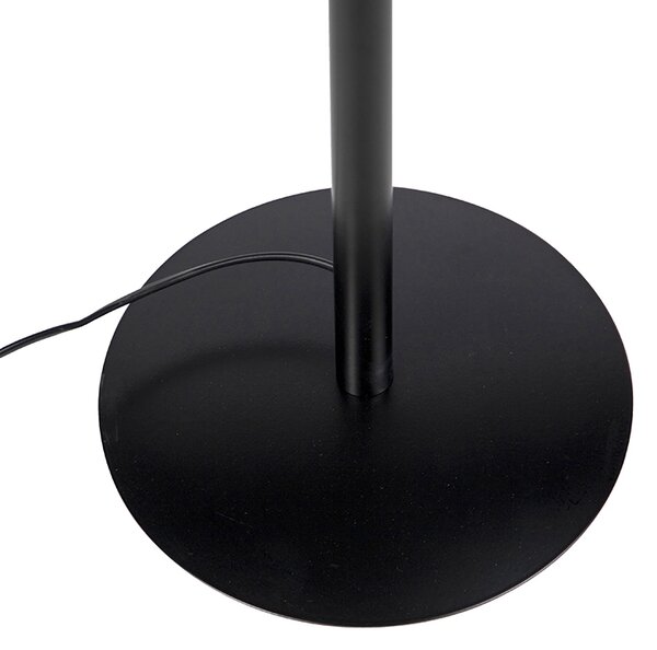 Lampada da terra nera con paralume in velluto nero con oro 40 cm - Simplo