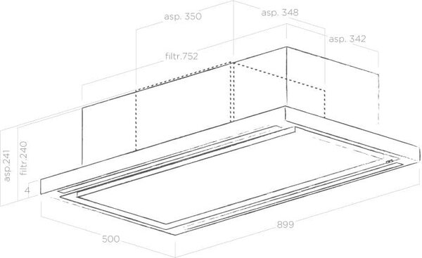 Elica Cappa Cucina Filtrante Incasso a Soffitto Larghezza 90 cm colore Inox - PRF0141953 | CLOUD SEVEN IX/F/90 Cloud Seven