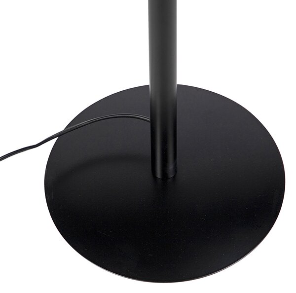 Lampada da terra nera con paralume in velluto pavone oro 40 cm - Simplo