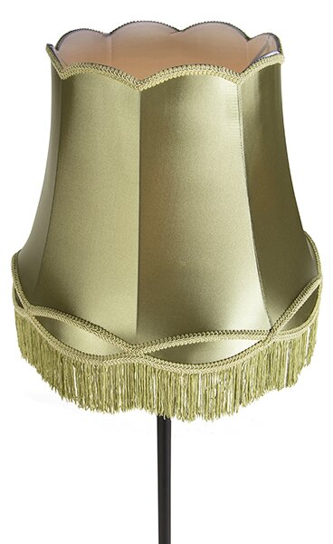 Lampada da terra retrò nera con paralume verde granny 45 cm - Simplo