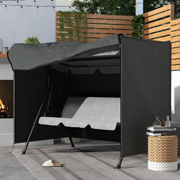 Outsunny Copertura per dondolo da giardino, copertura per dondolo Hollywood, telo protettivo, impermeabile, 205 x 124 x 164 cm, Grigio scuro | Aosom Italy