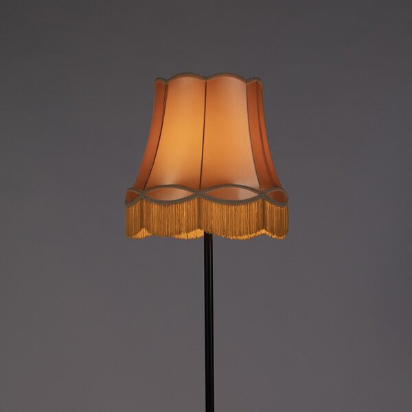 Lampada da terra retrò nera con paralume oro a forma di Granny 45 cm - Simplo