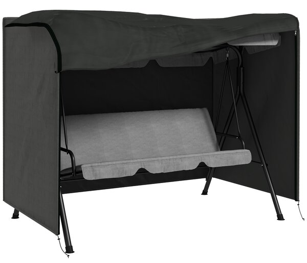 Outsunny Copertura per dondolo da giardino, copertura per dondolo Hollywood, telo protettivo, impermeabile, 205 x 124 x 164 cm, Grigio scuro | Aosom Italy