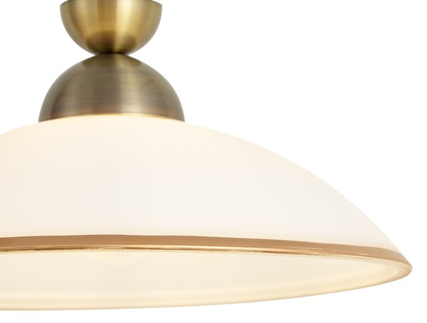 Lampada a sospensione classica bronzo con vetro opale - Katarina
