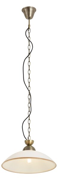 Lampada a sospensione classica bronzo con vetro opale - Katarina