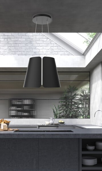 Faber Cappa Cucina Isola Larghezza 43 Cm Cappa Sospesa con luce LED colore Nero Opaco - 345.0612.337