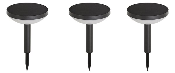 Set di 3 faretti a picchetto neri con LED solare IP44 - Solar