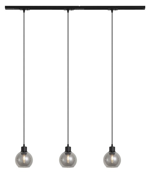 Sistema di illuminazione a binario moderno nero con 3 luci a sospensione monofase - Iconic Lava