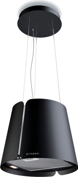 Faber Cappa Cucina Isola Larghezza 43 Cm Cappa Sospesa con luce LED colore Nero Opaco - 345.0612.337