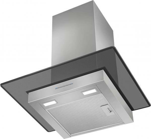 Smeg Cappa da cucina Aspirante a Parete Larghezza 60 cm colore Acciaio Inox e Vetro - KBT600VE