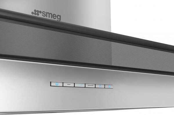 Smeg Cappa da cucina Aspirante a Parete Larghezza 60 cm colore Acciaio Inox e Vetro - KBT600VE