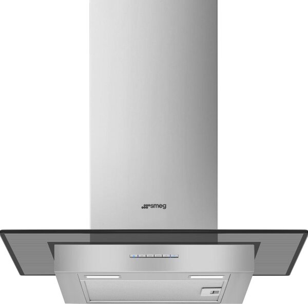 Smeg Cappa da cucina Aspirante a Parete Larghezza 60 cm colore Acciaio Inox e Vetro - KBT600VE