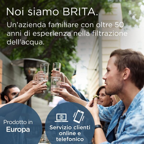 Brita Caraffa Filtrante Acqua Style Essential Blue Capacit 2.4 L Filtro MAXTRA PRO Tecnologia di Filtrazione LED Indicatore Colore Trasparente, Blu