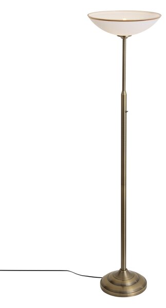 Lampada da terra classica bronzo con vetro opale - Katarina
