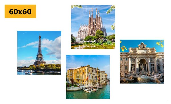 Set di quadri – Monumenti storici in colori splendidi