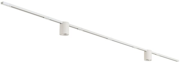 Sistema di illuminazione a binario moderno bianco con 2 faretti monofase - Iconic Rondoo Up