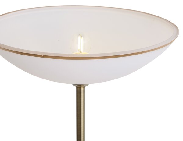 Lampada da terra classica bronzo con vetro opale - Katarina
