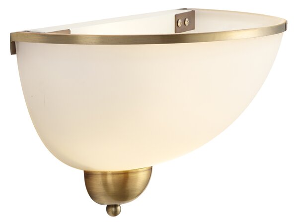 Lampada da parete classica bronzo con vetro opale - Katarina