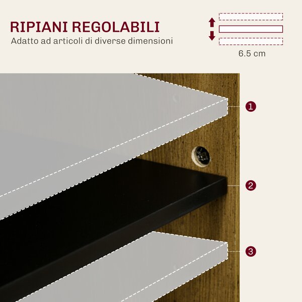 HOMCOM Credenza Cucina Country con Armadietto a 2 Ante e Cassetto, 80x39.7x80cm, Color Legno | Aosom Italy