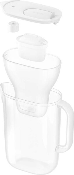 Brita Caraffa Filtrante Acqua Style Essential White Capacit 2.4 L Filtro MAXTRA PRO Tecnologia di Filtrazione LED Indicatore Colore Trasparente, B