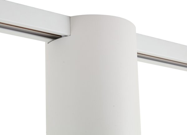 Sistema di illuminazione a binario moderno bianco con 2 faretti monofase - Iconic Rondoo Up
