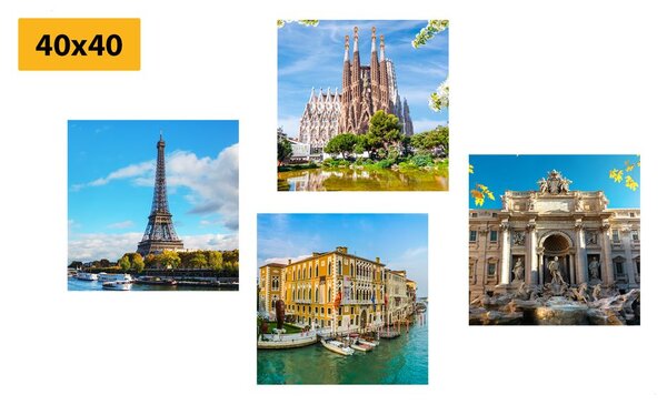 Set di quadri – Monumenti storici in colori splendidi
