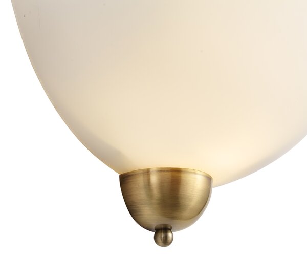 Lampada da parete classica bronzo con vetro opale - Katarina