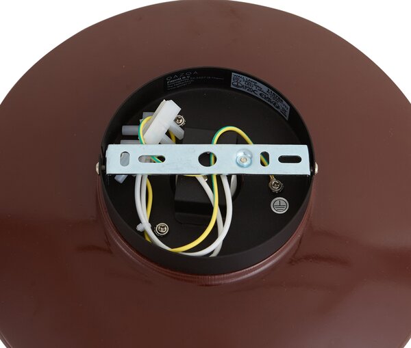 Plafoniera retrò rosso scuro con vetro opale - Lila