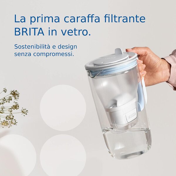 Brita Caraffa Filtrante capacit 2,5 Litri in Vetro Trasparente e Bianco - 1046673