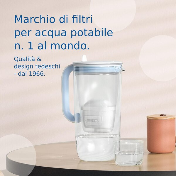 Brita Caraffa Filtrante capacit 2,5 Litri in Vetro Trasparente e Bianco - 1046673
