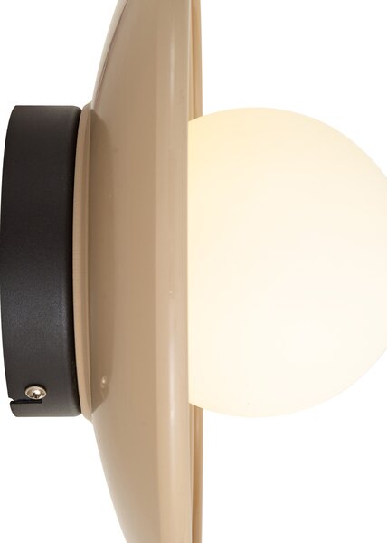 Plafoniera retrò beige con vetro opale - Lila