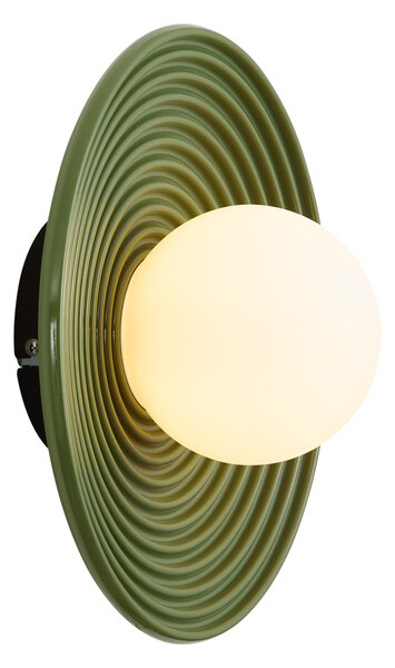 Plafoniera retrò verde con vetro opale - Lila