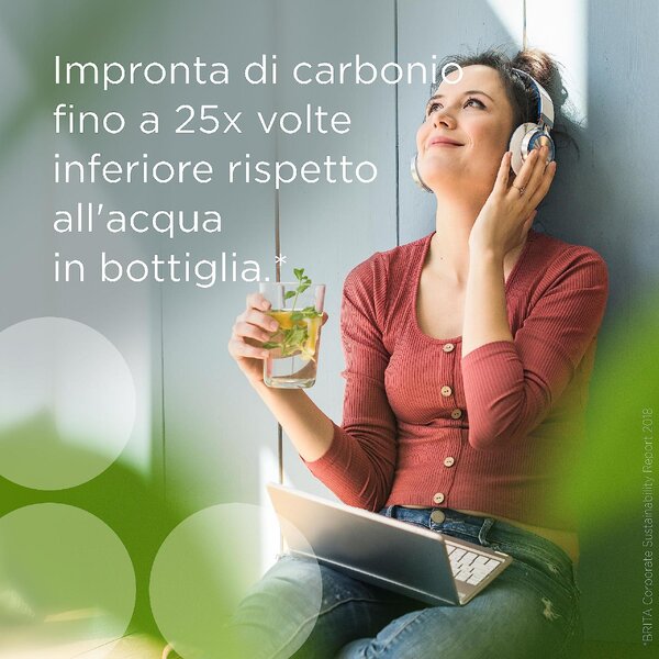 Brita Caraffa Filtrante capacit 2,5 Litri in Vetro Trasparente e Bianco - 1046673