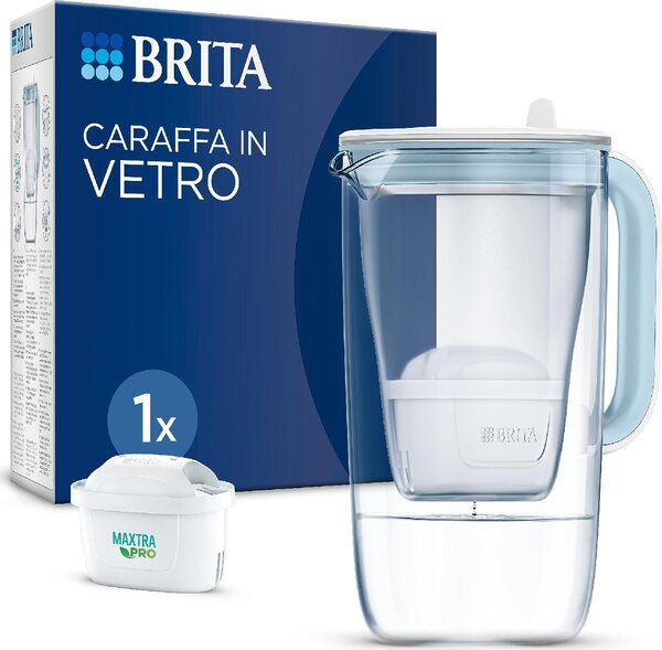 Brita Caraffa Filtrante capacit 2,5 Litri in Vetro Trasparente e Bianco - 1046673