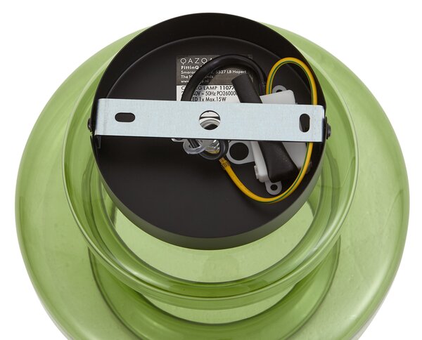 Plafoniera retrò nera con vetro verde - Denise