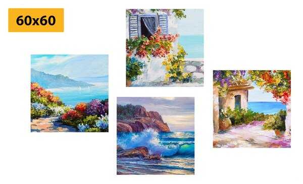 Set di quadri – Paesaggio marino in imitazione di pittura