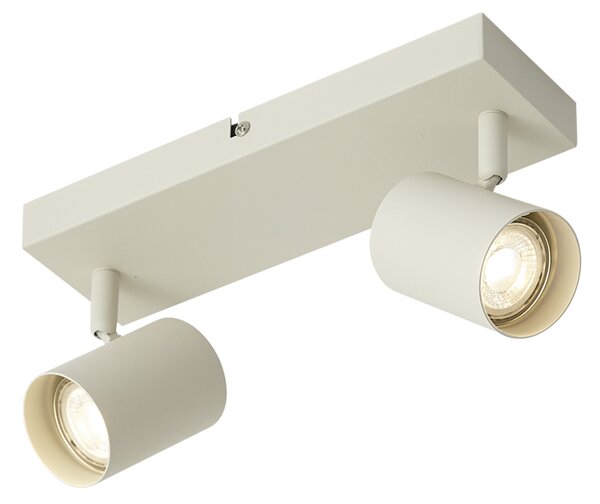 Faretto da soffitto moderno beige 2 luci regolabile - Jeana