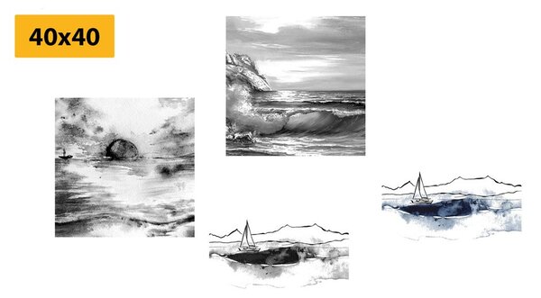 Set di quadri – Mare in imitazione di pittura a olio