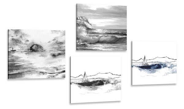 Set di quadri – Mare in imitazione di pittura a olio