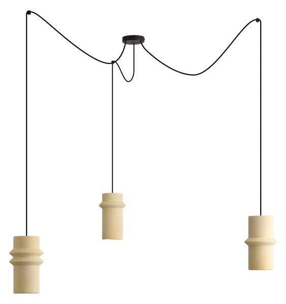 Lampada a sospensione retrò beige a 3 luci - Monti
