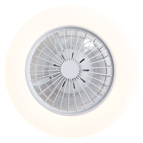Ventilatore da soffitto bianco 48,5 cm con LED dimmerabile in Kelvin con telecomando - Clemo