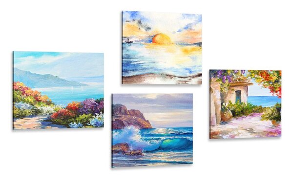Set di quadri – Mare e spiaggia