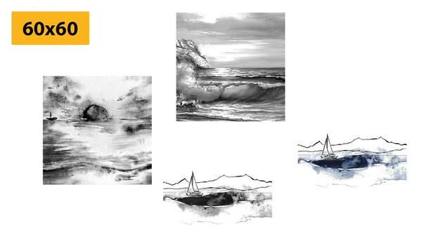 Set di quadri – Mare in imitazione di pittura a olio